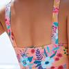 Floral Ruched One-Piece Swimsuit for Women - European and American Fashion Beachwear