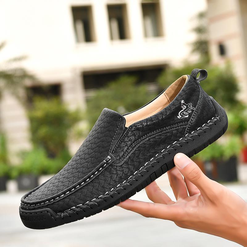 

Новые мужские повседневные туфли, кожаные мокасины ручной работы, удобные мужские туфли, качественные мокасины из спилка на плоской подошве, мужские кроссовки 38