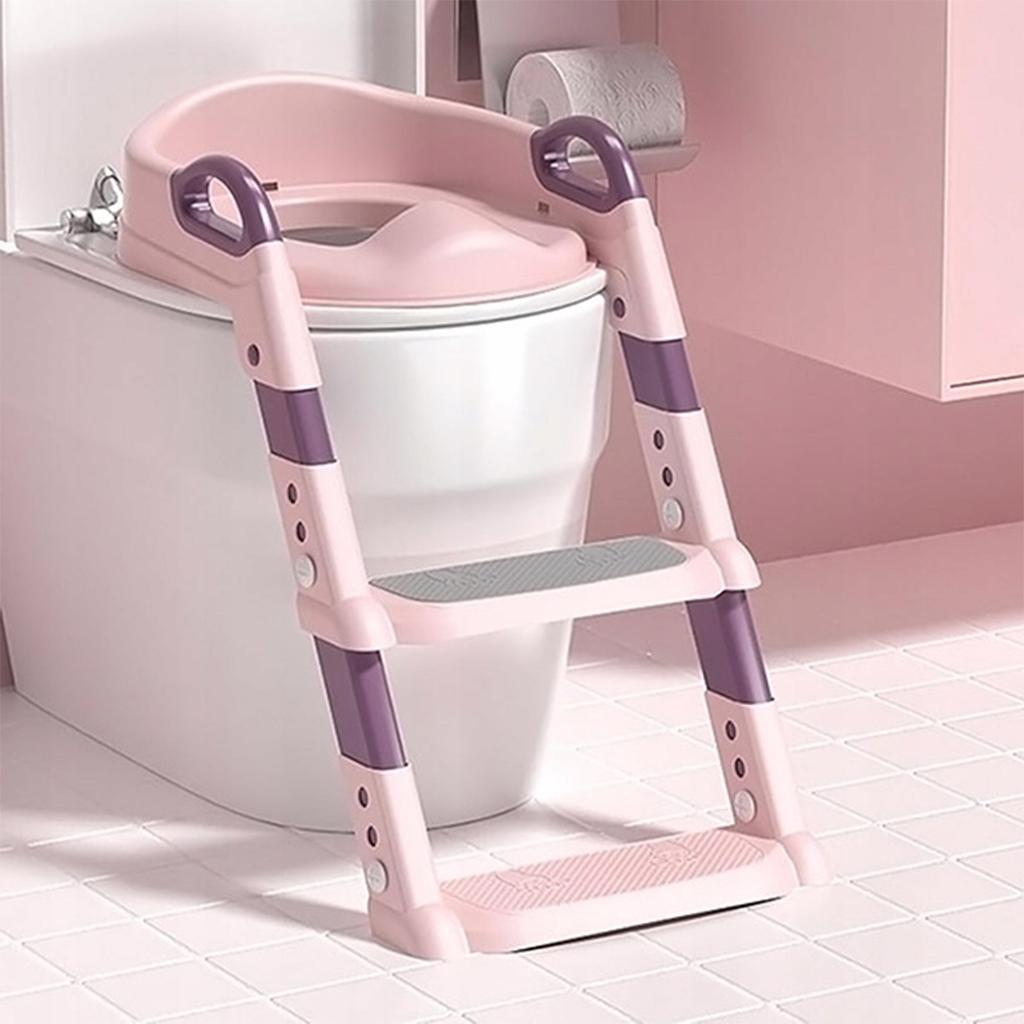 Toilet Seat Cover with Ladder for Children, Toilet Steps KIDDISTEP Pink