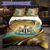 Newcastle United Football 3 Piece Bedding Set Soft Duvet Cover Set with Pillowcases Printed Bedroom Decor Set for Home