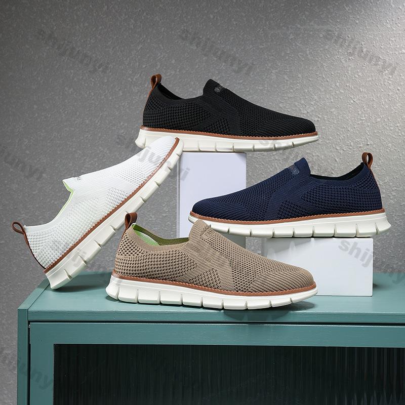 Fashion Large Men's Casual Shoes Spring Breathable Fly Woven Non Slip Running Shoes Fashion Lightweight Comfortable Vulcanized Shoes
