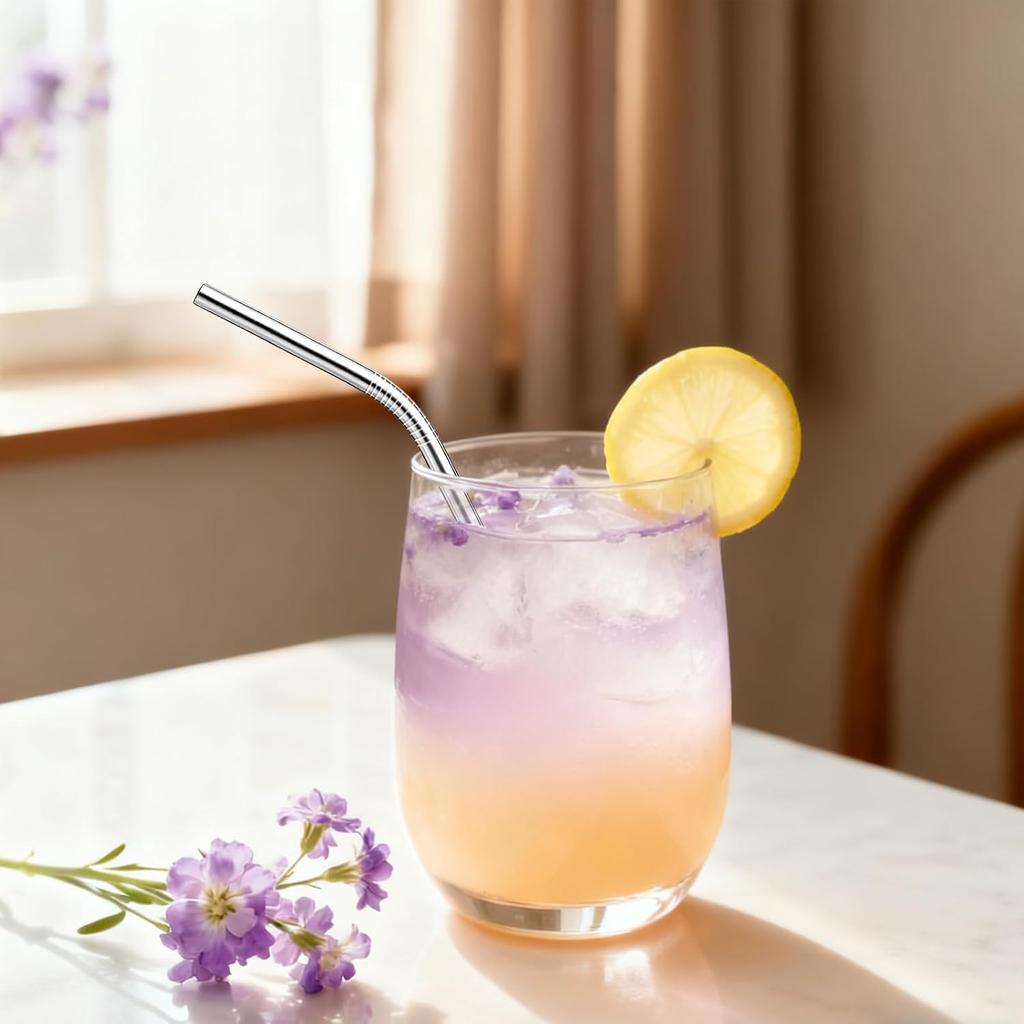 10 Pack Short Metal Straws, Reble Straight Straws, 5 Straight 5 Bent, 304 Stainless Steel Straw, 5 Inch Cocktails Drinking Straws with 2 Cleaning