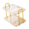 2 Layer Bathroom Counter Organizer Multifunctional Stand Light Luxury Display Shelf Sturdy Tray