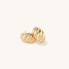 Gold Color small Stainless Steel Hoop Earrings for Women Croissant Dôme Hoops Simple EarRings Vintage Geometry