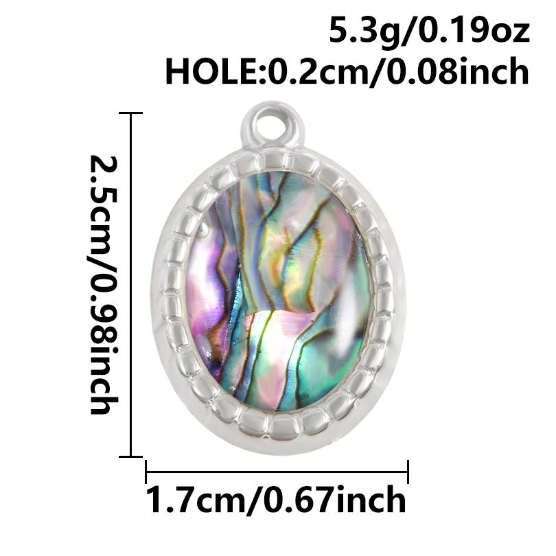 2pcs Sea Accessories Abalone Shell Pendant Love Heart Sun Oval Geometric Stainless Steel Oil Dripping Charms For Jewelry Making