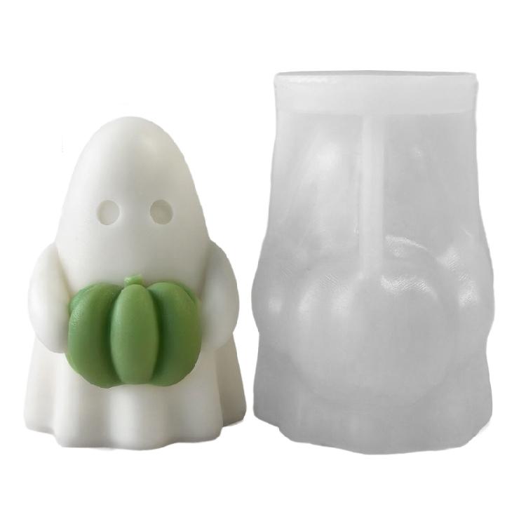 Halloween Ghostly Silicone Candle Molds For Epoxy Resin Making Scented Candle Soap Chocolate Holiday Decoration