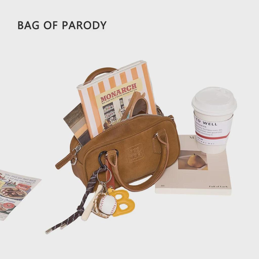 Dámská BOP Hovězí kůže Boston Bowlingová taška - Maillard Kabelka pro podzim/zimu 2024, Styl přes rameno a crossbody