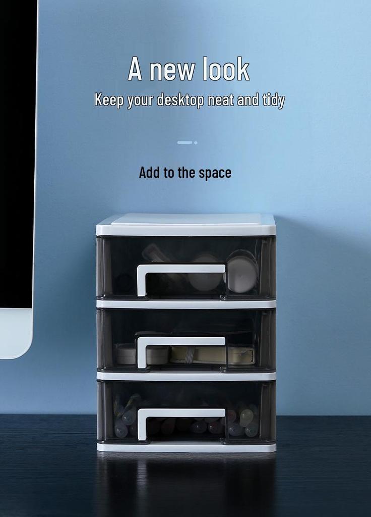 Desktop Drawer Storage Cabinet for Cosmetics and Office Supplies