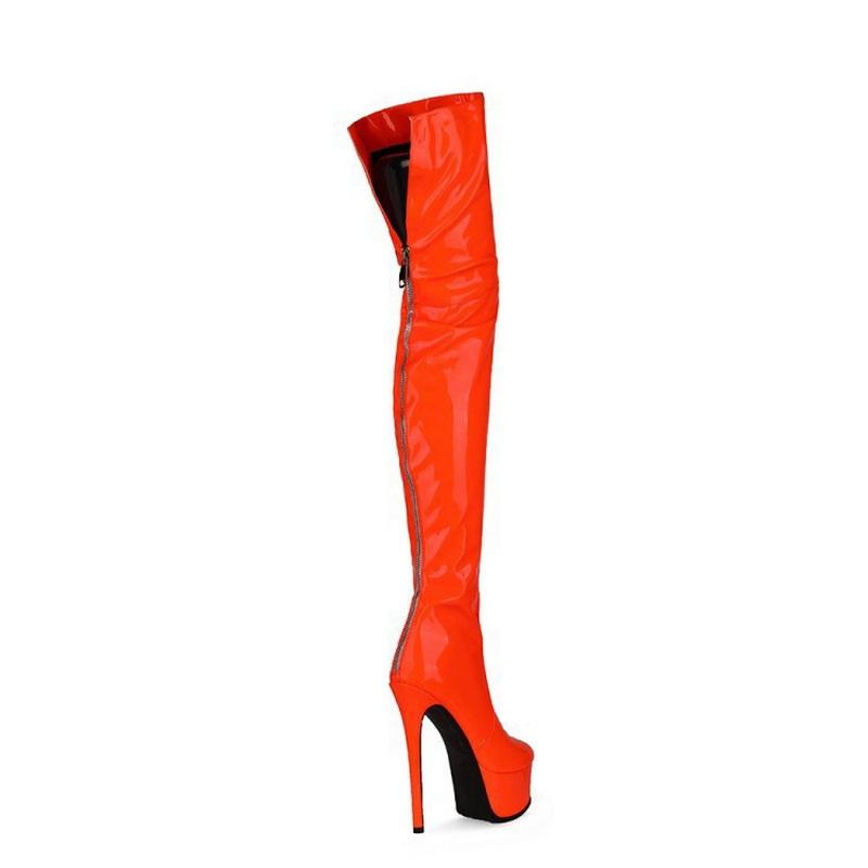 Fashion FHC New 15cm Women Thigh High Boots,Platforms Crotch Botas,Sexy Stage Pole Dance Shoes,Back Zip,Black,Pink,Orange,Green,Dropship