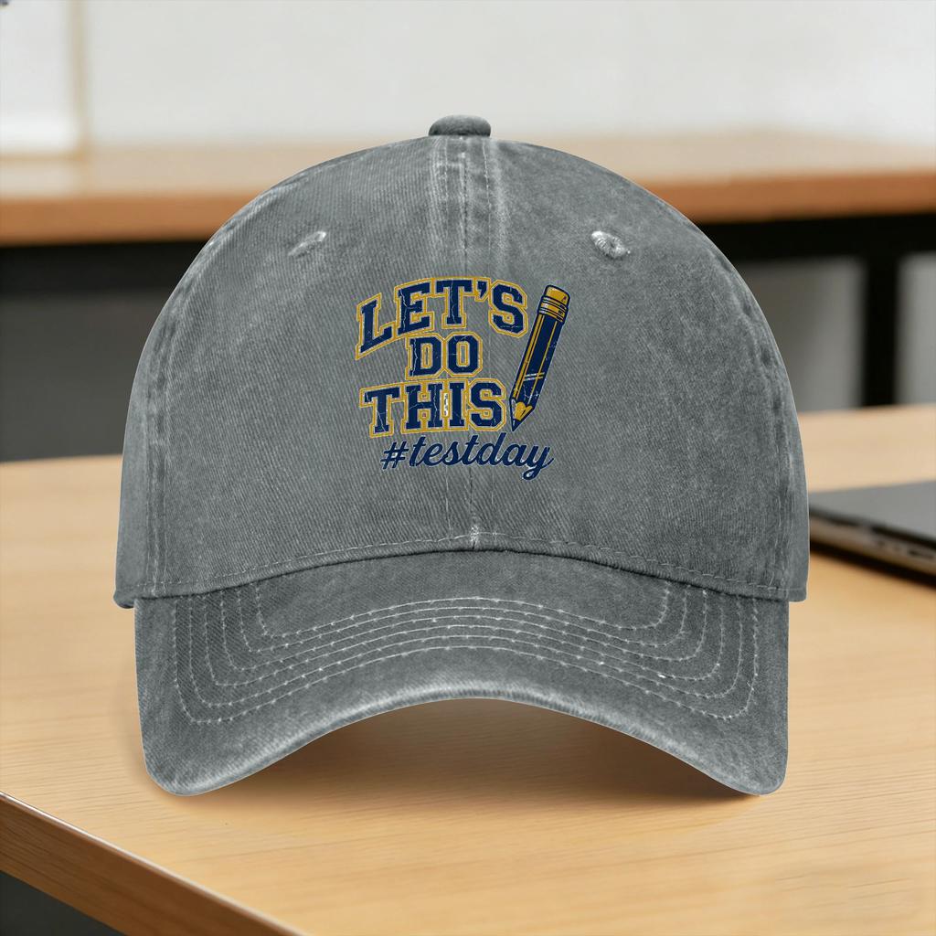 Baseball Cap Test Day Lets Do This Pencil State Testing Day Summer Streetwear Trucker Hat FeUnisex Unisex Print Gym Snapback Cap
