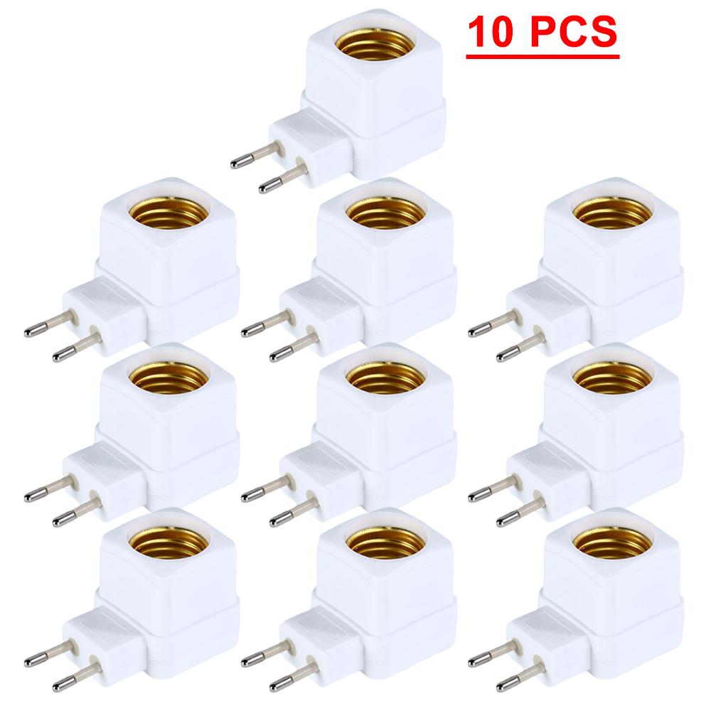 1 Pcs 5/10/20 PCS E27 LED Light Lamp Bulbs Socket Base Holder EU Plug Adapter ON/OFF Switch White