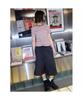 Saendeusaundeu (Women) Striped Short Sleeve T-Shirt Brown