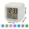 Digital Alarm Clock Thermometer - LED Night Light Multifunction Portable for Bedroom Office Decor