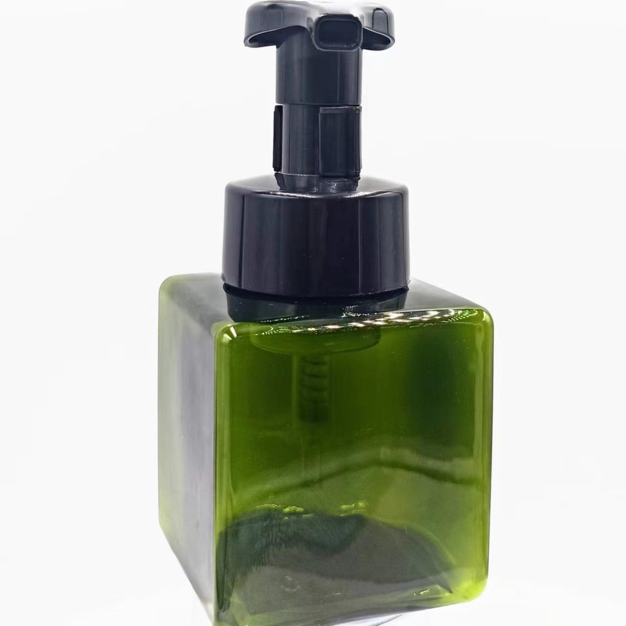 

Бутылка-дозатор для пенного мыла для рук из ПЭТГ квадратной формы, темно-зеленая, 250 мл 33g Transparent Bottle & Pump Set