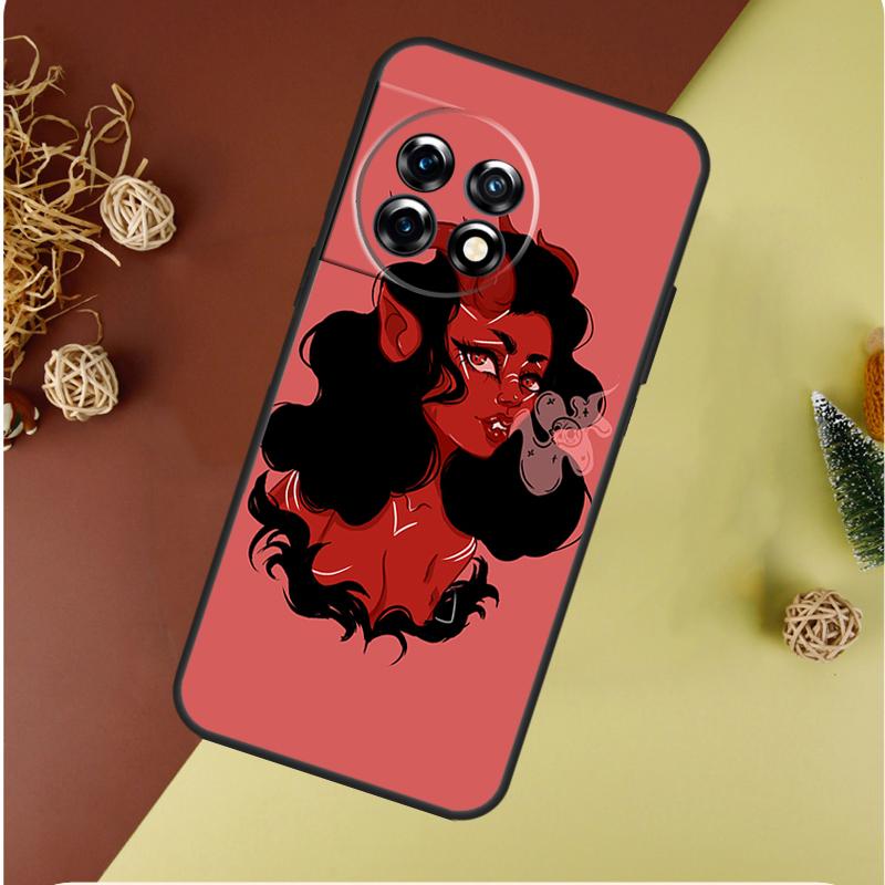 Devil Girl Woman For OnePlus 13 12 11 12R 13R 9 10 Pro 8T 9RT 10T 10R Nord 4 CE 2 3 Lite N20 N30 Phone Case