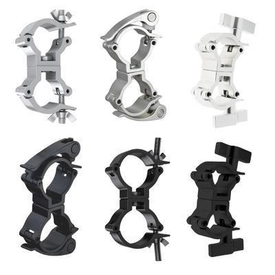 Lightweight High Strength Aluminum Double Lock Hook Clamp Corrosion Resistant Pipe Clamp for Stage Light 25-30mm Tube