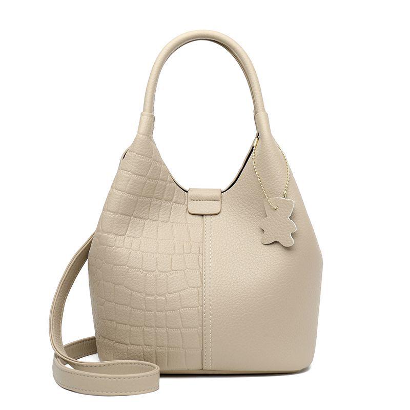 Стильная сумка-ведро кроссбоди для женщин среднего возраста 2025 грязно-белый