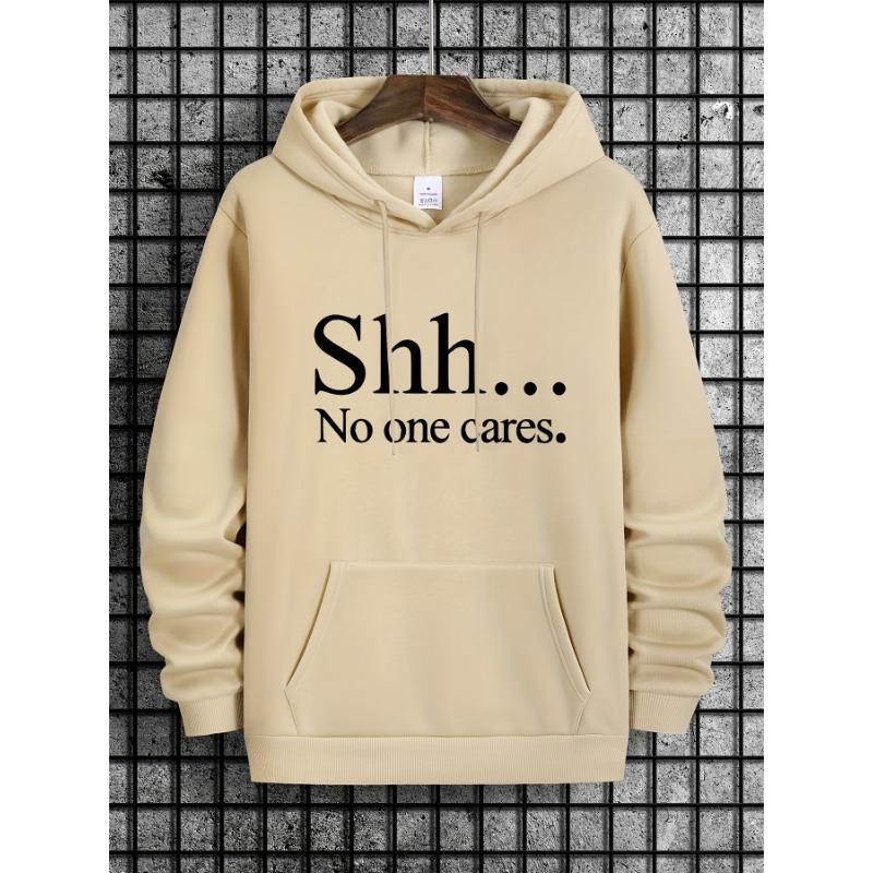 Hooded Sweatshirt, Solid Color Printed Hoodie Top, Loose Fit, for Spring Autumn and Winter