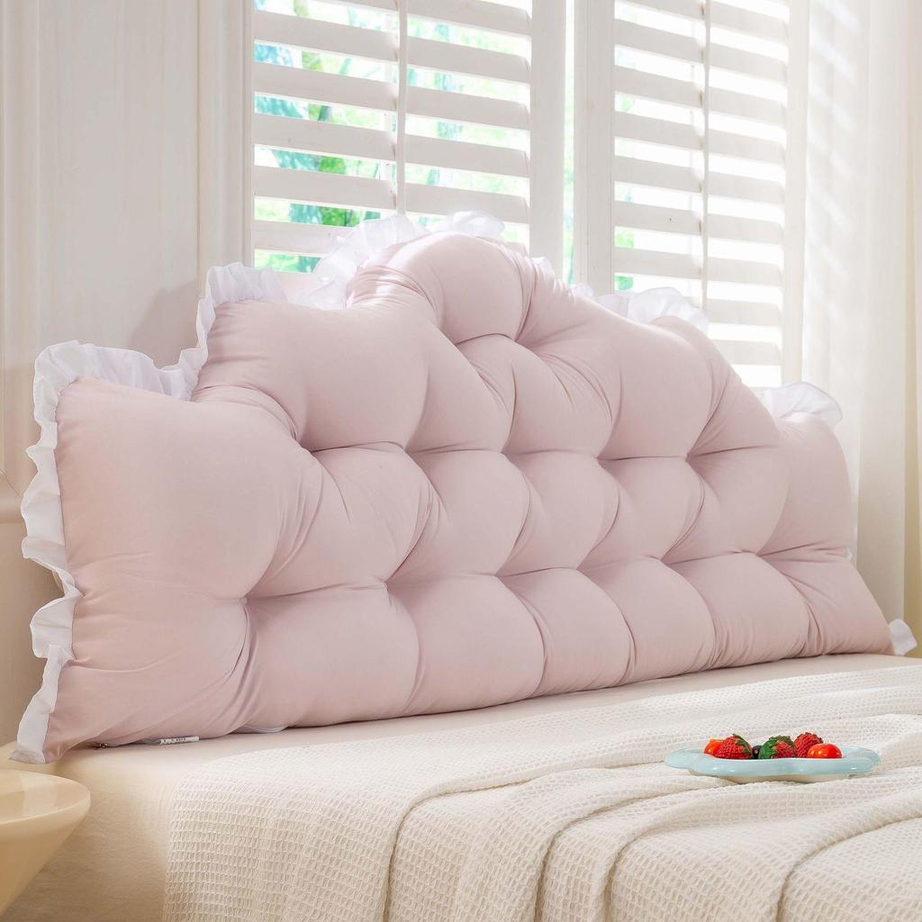 Removable & Washable Anti-Collision Bed Backrest Cushion with Ties - Large, Soft Support for Headboards