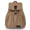 Backpack Canvas Retro Solid Color Laptop Compartment Schoolbag Outdoor Gift