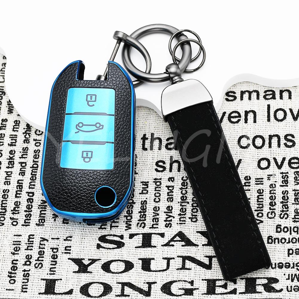 Leather Tpu Key Cover Car Key Case For Citroen C5 C3 C4 C8 Berlingo For Peugeot Partner Rifter 208 308 508 407 2008 3008 Expert