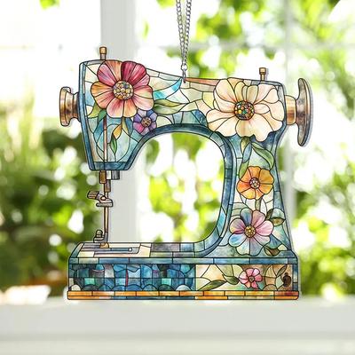 Acryl Nähornamente Nähen Blume Maschine Geformtes Ornament Auto Heimdekor Anhänger Feiertagsdekoration Anhänger