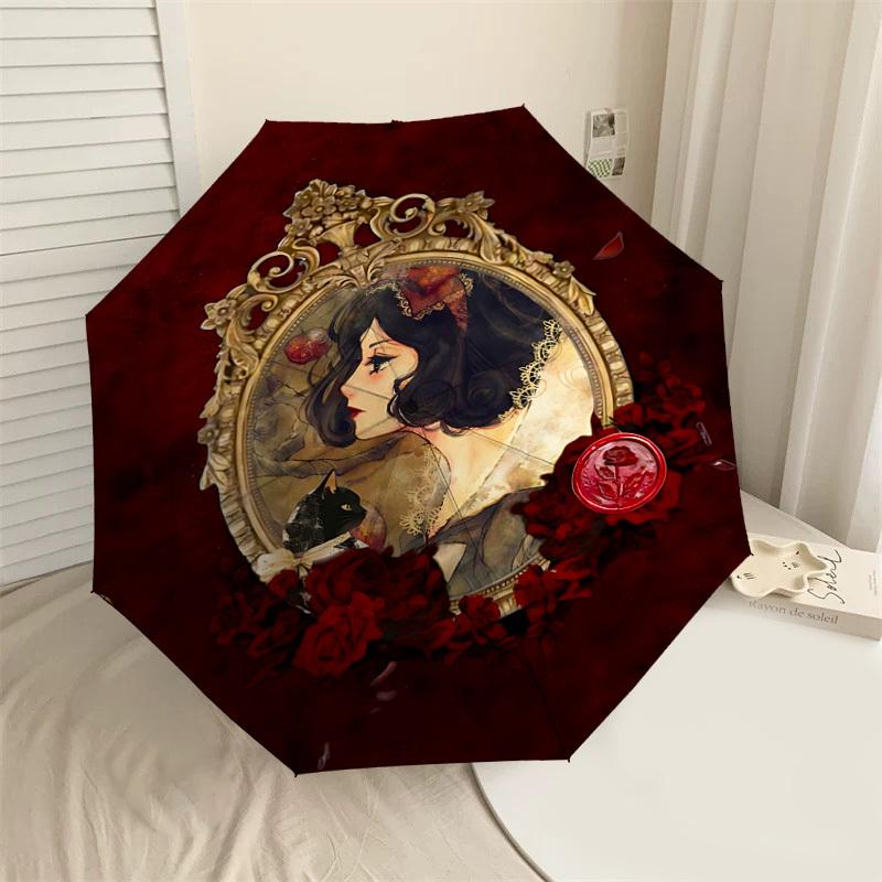

1PC mirror frame Umbrella-8-Rib Reinforced, Automatic Open, Lightweight & Durable, Cute Fashion Accessory for Outdoor-A1227
