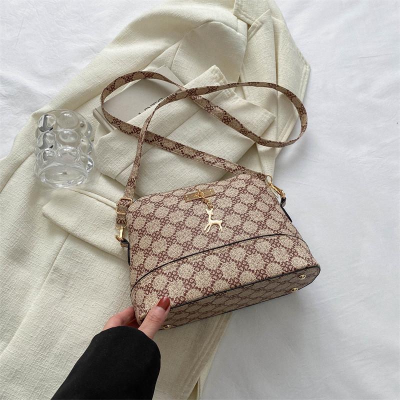 Stilvolle Pendler-Umhängetasche aus PU-Leder für Damen mit schickem Design in Khaki