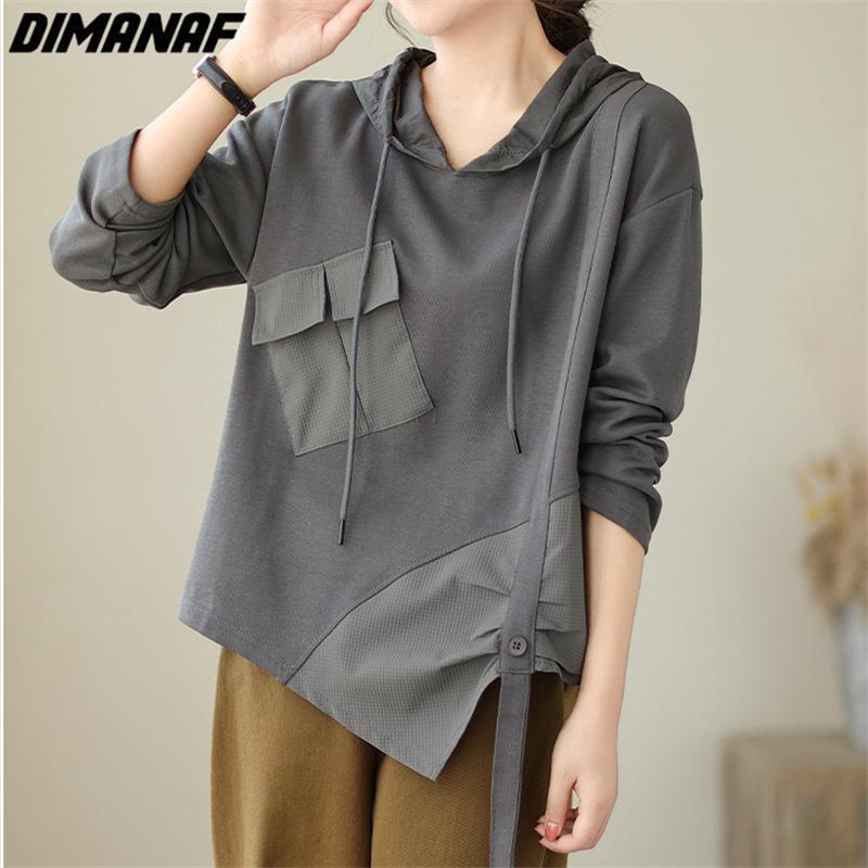 DIMANAF 2023 Plus Größe Pullover Pullover Herbst Oversize Frauen Muster Asymmetrische Pullover Feste Volle Hülse Stricken Lose Pullover