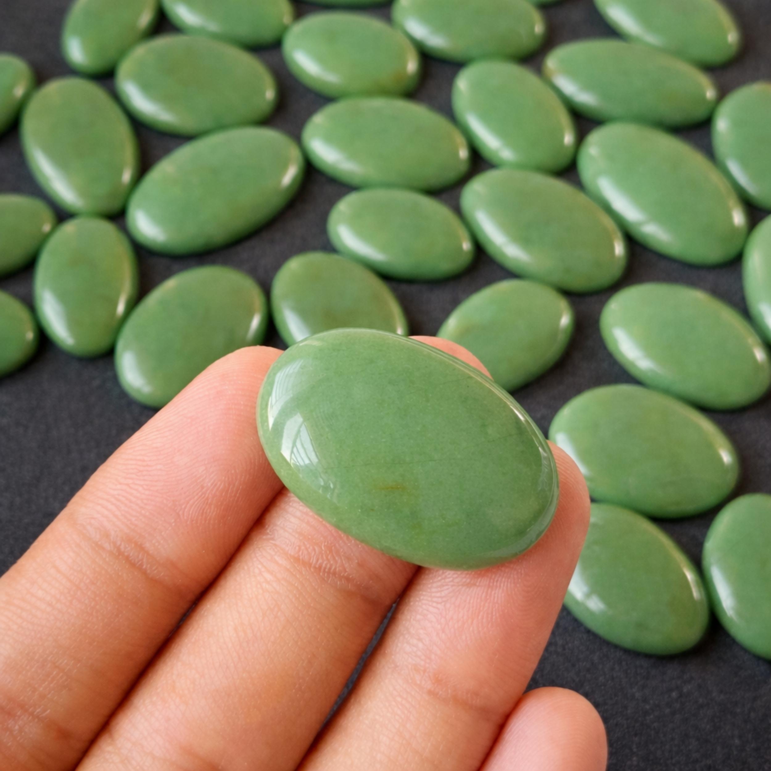 

Wholesale AAA Green Jade Oval Cabochons – Natural Gemstones for Jewelry Making 100 Carats зелений
