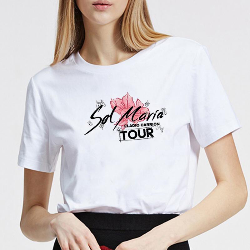 Eladio Carrion Sol Maria Tour Tshirt Unisex Crewneck Short Sleeve Tee Women Plus Size Streetwear World Hip Hop Clothes