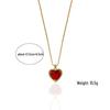 Minimalist Red Gemstone Heart Pendant Necklace - Women's Luxury Jewelry