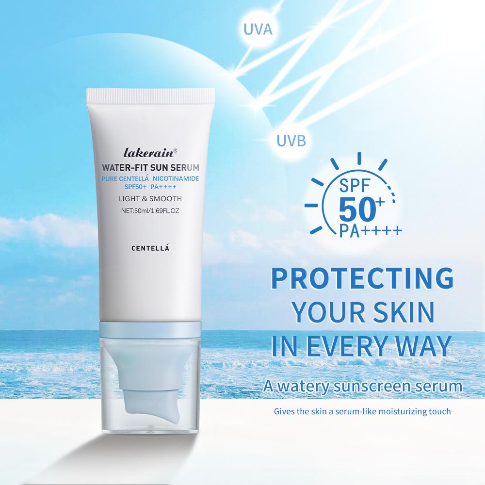 Crema protectora refrescante de 50ml, crema de esencia de protección solar ligera y humectante de Centella Asiática, tiene un efecto duradero