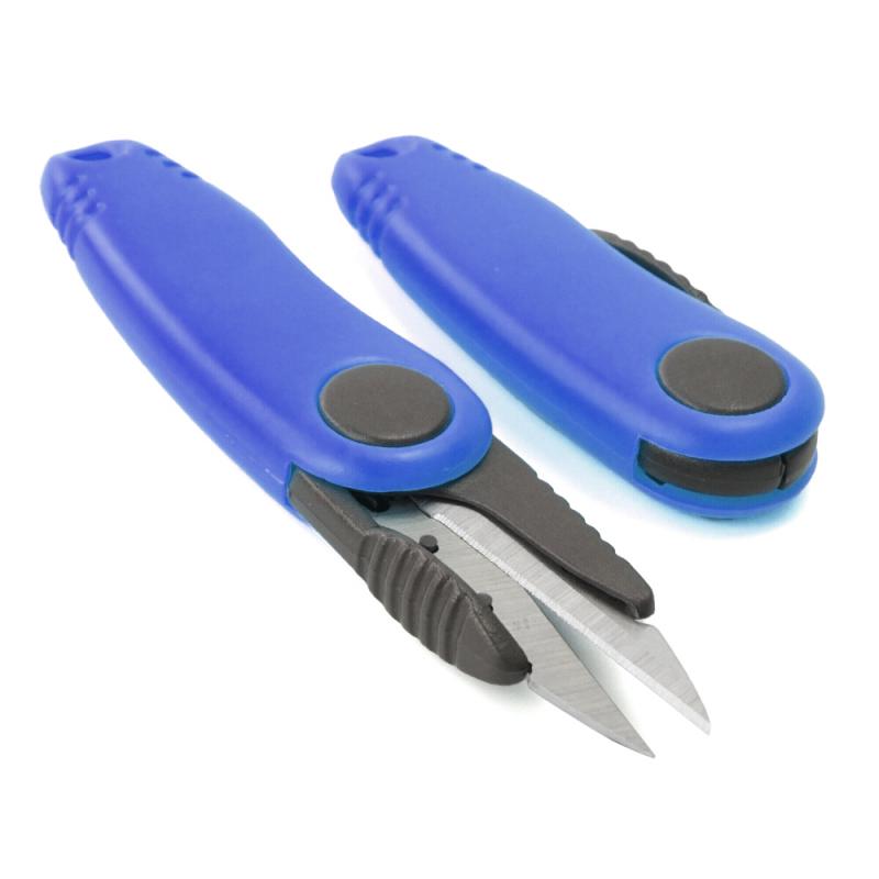 

Складные ножницы в форме креветки Ножницы из нержавеющей стали Машинка для стрижки Щипцы Резак для лески Рыболовные принадлежности синий