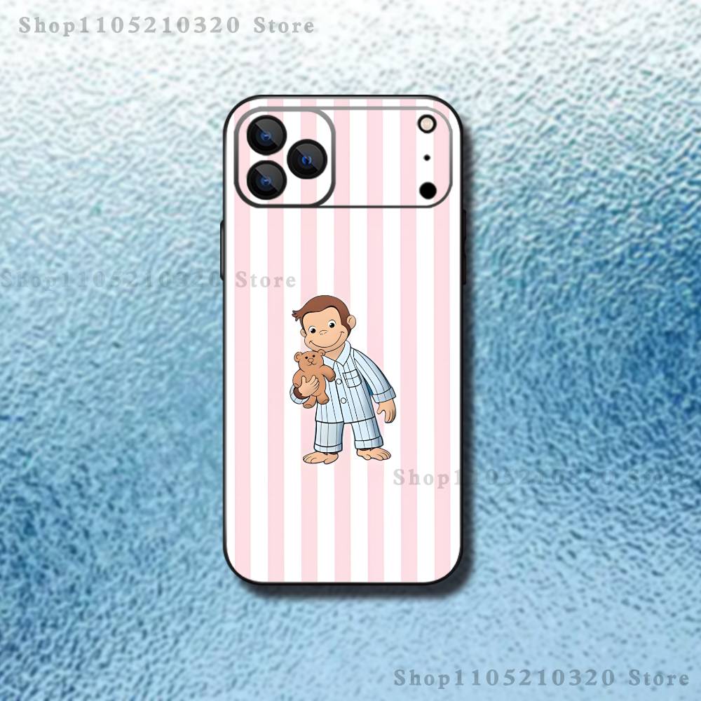 

Curious G-George Monkey Phone Case For iPhone 17,16,15,14,13,12,11 ,Pro Max,XS,X,XR,SE,Mini,8,7,Soft Silicone Black Cover iPhone13mini