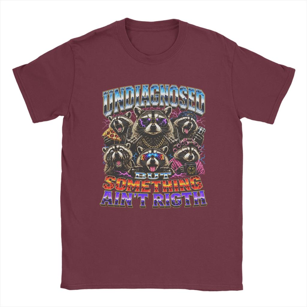 Undiagnosed But Something Aint Right Group Raccoons Lightning T Shirt Summer Tshirts Cotton Tee For Unisex Shortsleeve Tees