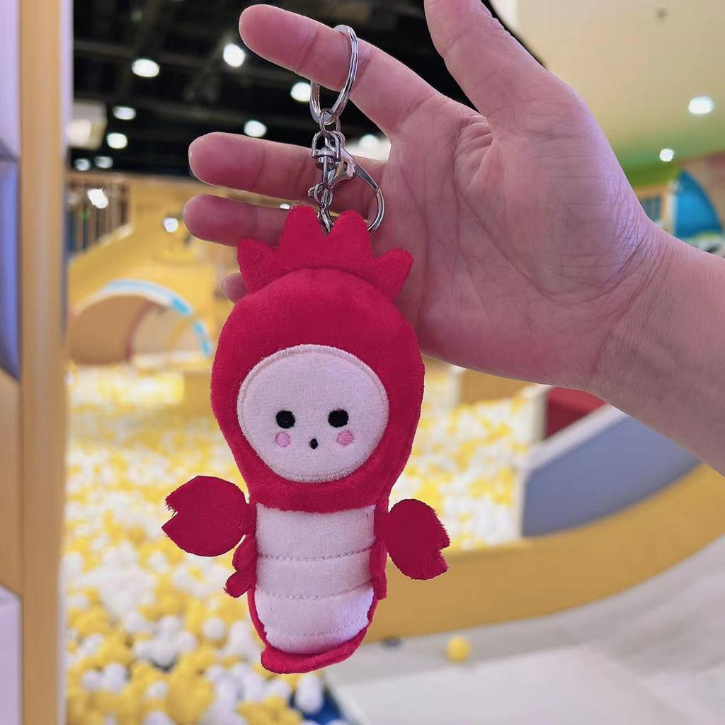 Internet Celebrity Crayfish Plush Keychain: Marine Themed Home Decor Pendant