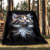 1pc Kitten Outdoor Blanket Soft Flannel Cozy for Travel & Camping All Season