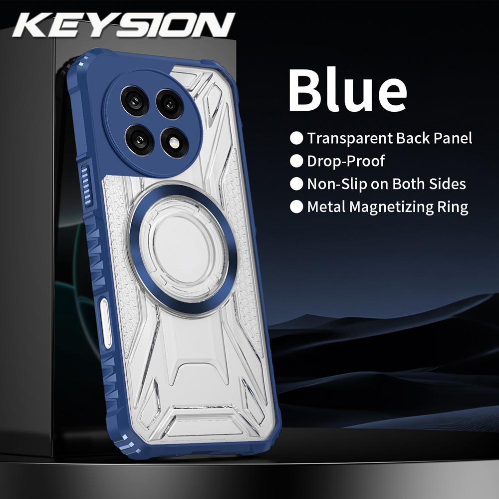 KEYSION Transparent Magnetic Case for OnePlus 13R 5G Soft Silicone+PC Heavy Duty Shockproof Phone Cover for OnePlus 1+ Ace 5 Pro