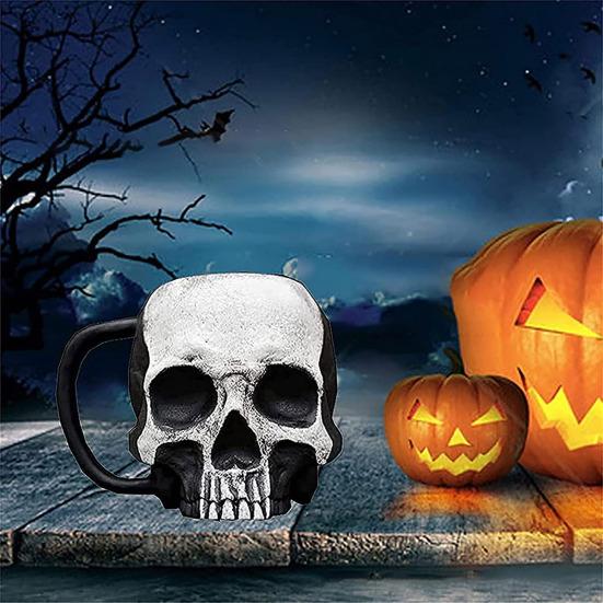 Hrnek Lebka Nerezová Ocel Lidská Lebka Hrnček na Kávu Strašidelný Zombie Pivní Krýgl Korbel Čajový Šálek Halloweenská Hororová Tematická Párty Dárek pro Muže