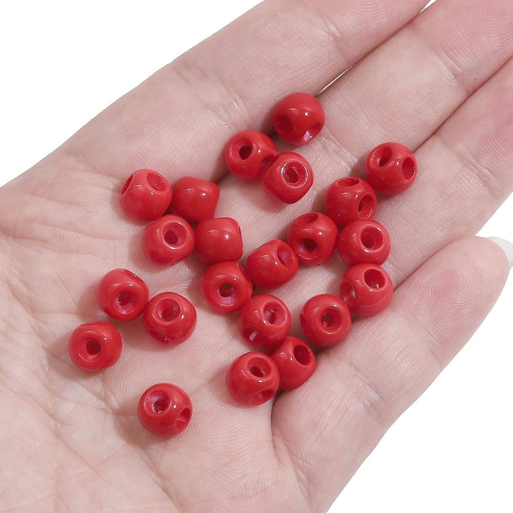 Handmade Bracelet Beads Acrylic Solid Color 8 × 6mm Four-way Straight Hole Beads String Accessories Handmade DIY Bracelet Pendant Jewelry Accessories