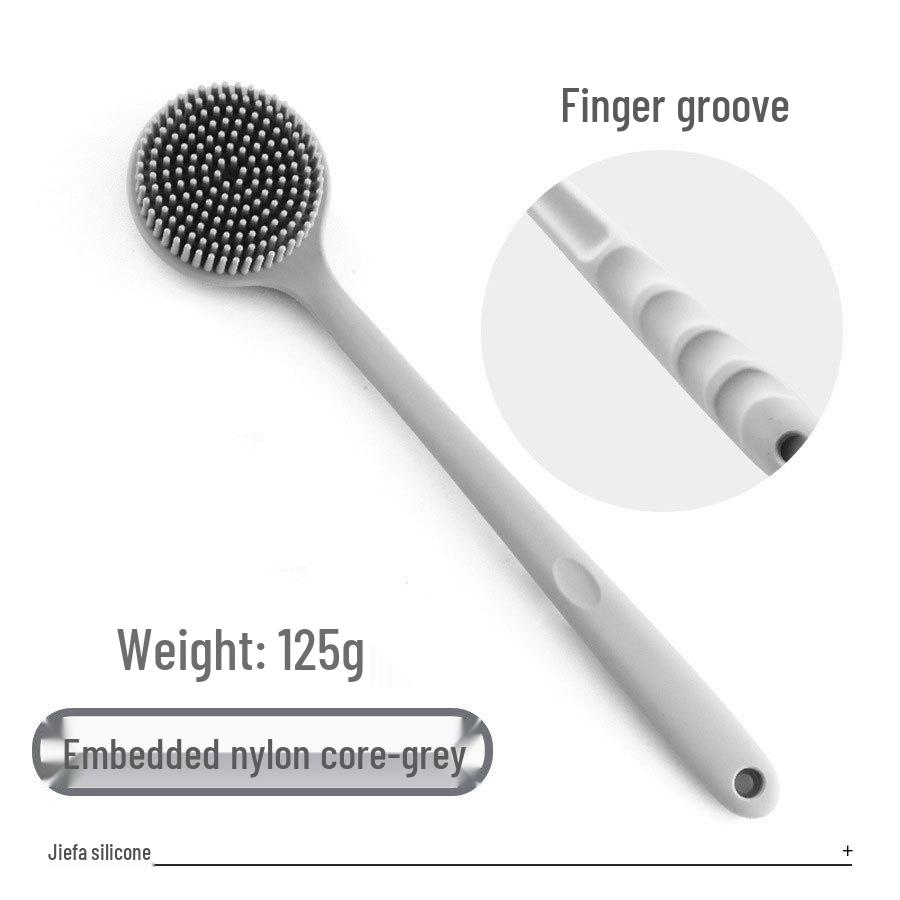 Silicone Long-Handle Exfoliating Shower Brush & Back Scrubber