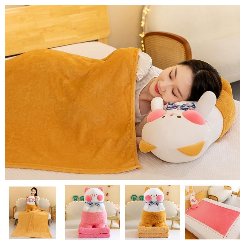 Cat Plush Dudu Stuffed Pillow Cushion Toy Summer Nap Blanket Airconditioning