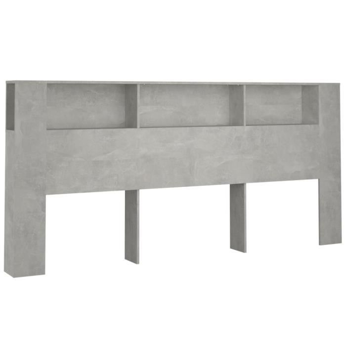 VidaXL Headboard Cabinet Concrete Grey 220x18.5x104.5 Cm 811965
