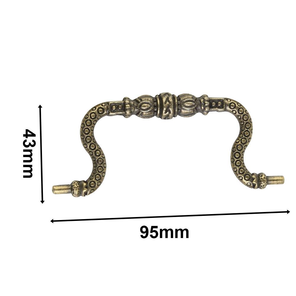 Set Pull Handles With Screws Zinc Alloy 2pcs Replacement Retro Tracery Arch Vintage Accessories Cabinet Decoration