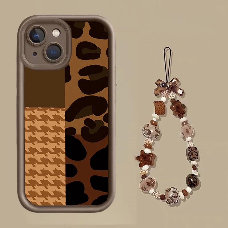Leopard Print Lanyard Strap Rope Case For OnePlus 15 13 12 11 13T ACE 6 5 Nord 5 4 3 Lite 2 8T 10R Soft Silicone Cover