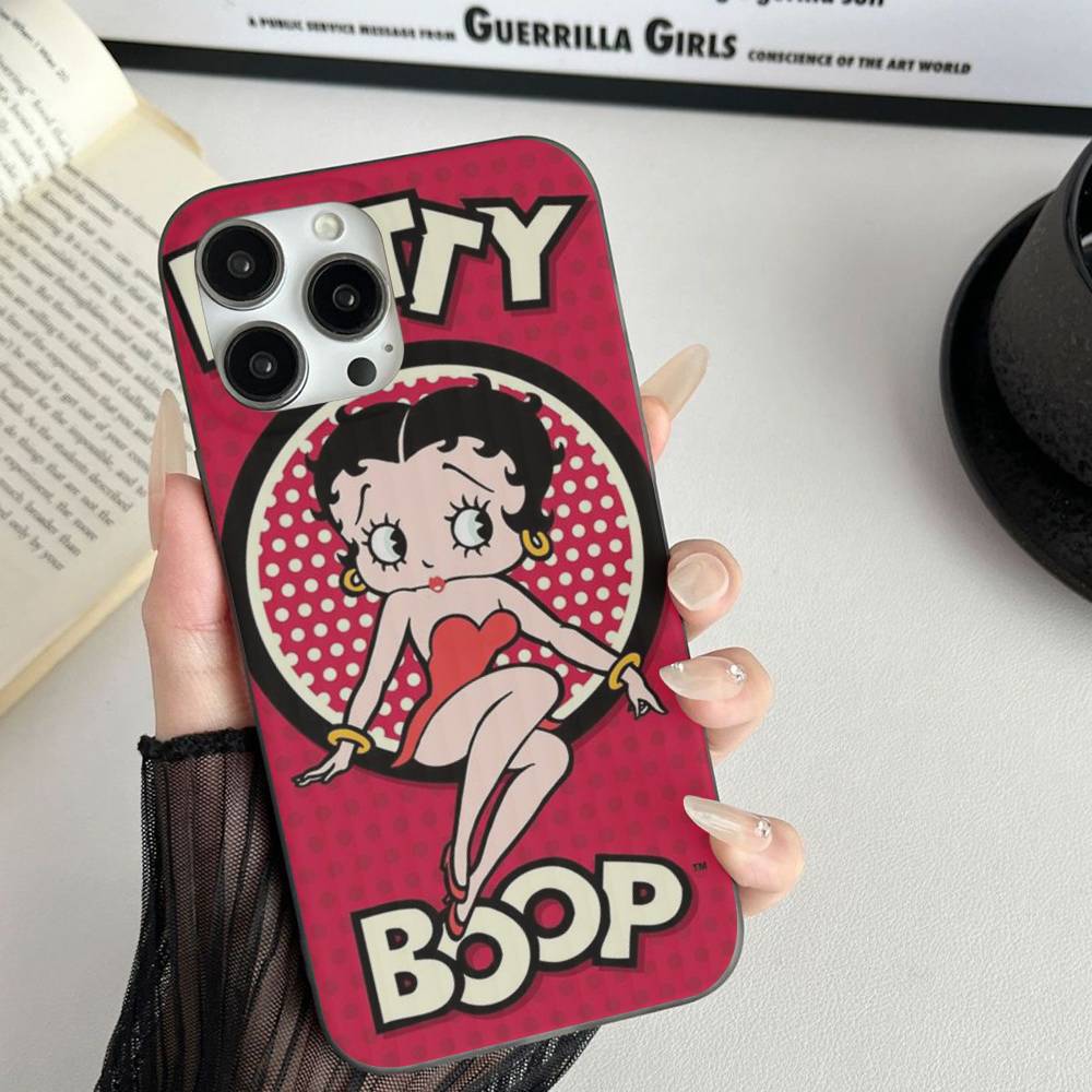 Animation B-Betty Boop Soft Corrugated Transparent Phone Case For IPhone 17 15 16 11 12 13 14 Pro Max Plus Pro