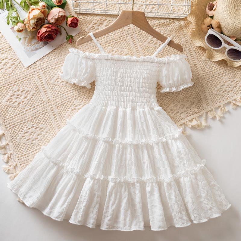 Summer New Style Puff Sleeve Fashion Princess Skirt for Girls