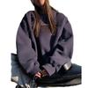 Women's Vintage Round Neck Long Sleeve Sweater Jacket – Plush Casual Autumn/Winter Top