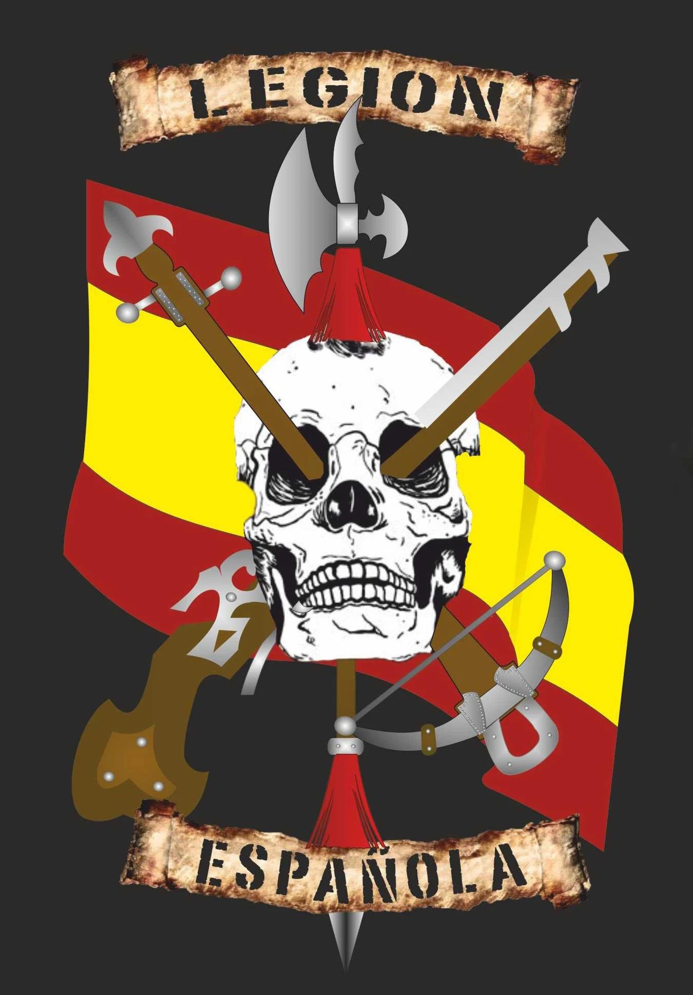 Spanish Foreign Legion Symbol Skull Flag Legion Espanola TShirt Summer Cotton ONeck Short Sleeve Mens T Shirt New S3XL S